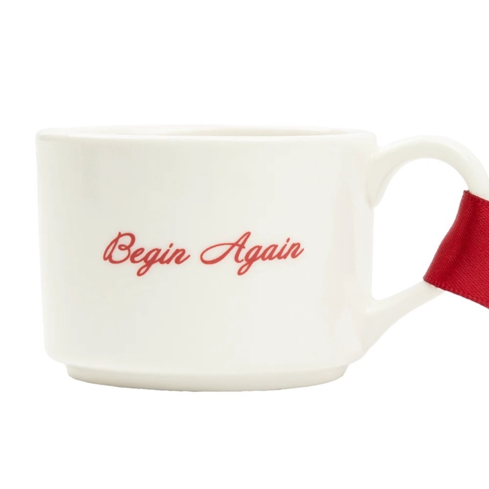 Taylor Swift Christmas Tree Ornament Begin Again Teacup Red Tea Cup Mug Swiftmas - Picture 3 of 7